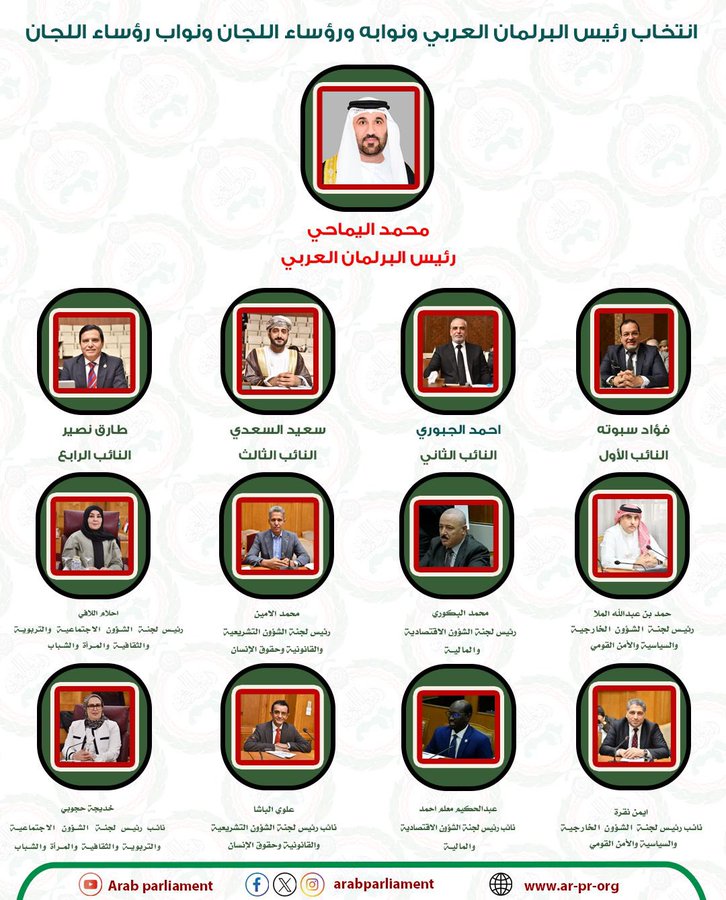 بالأسماء.. ننشر التشكيل الكامل للجان البرلمان العربي بالأسماء.. ننشر التشكيل الكامل للجان البرلمان العربي