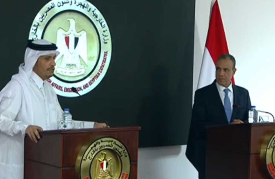 مؤتمر صحفي لوزير الخارجية ورئيس مجلس الوزراء وزير خارجية دولة قطر