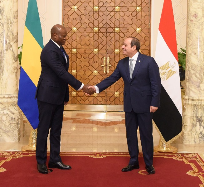 رئيس الجابون يشيد بدور مصر في دعم بلاده خلال المرحلة الانتقالية