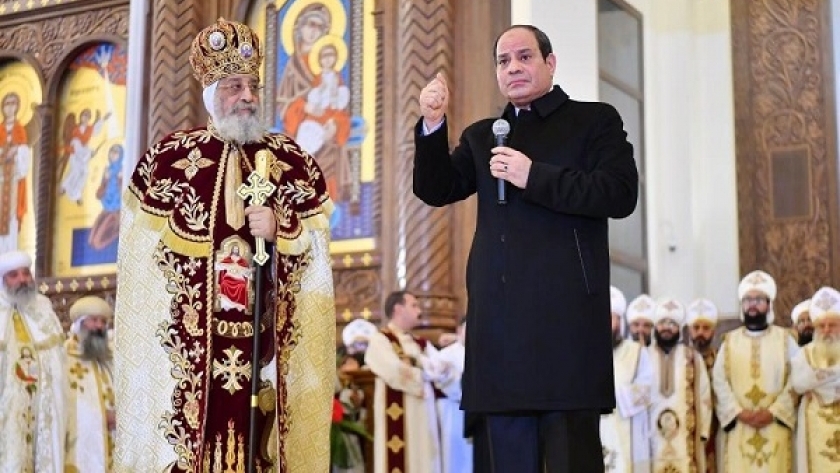 البابا تواضروس الثاني: الرئيس السيسي حبيب المصريين وزيارته لـ«كاتدرائية المسيح» تزيد العيد فرحةً البابا تواضروس الثاني: الرئيس السيسي حبيب المصريين وزيارته لـ«كاتدرائية المسيح» تزيد العيد فرحةً