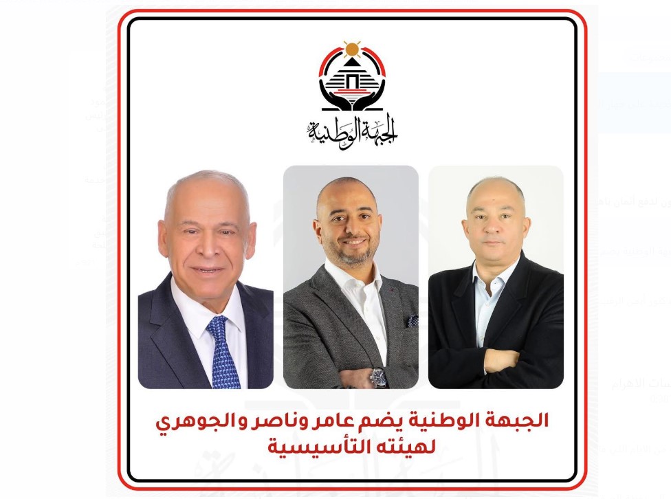 حزب الجبهة الوطنية يضم عامر وناصر والجوهري لهيئته التأسيسية