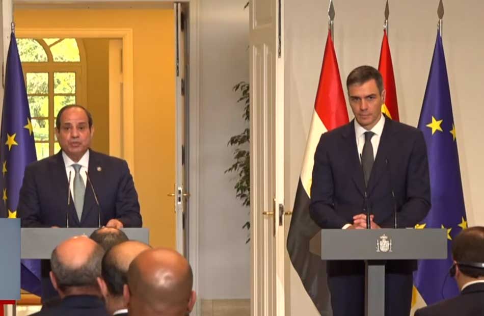 نص كلمة الرئيس السيسي خلال مؤتمر صحفي مشترك مع رئيس الوزراء الإسباني