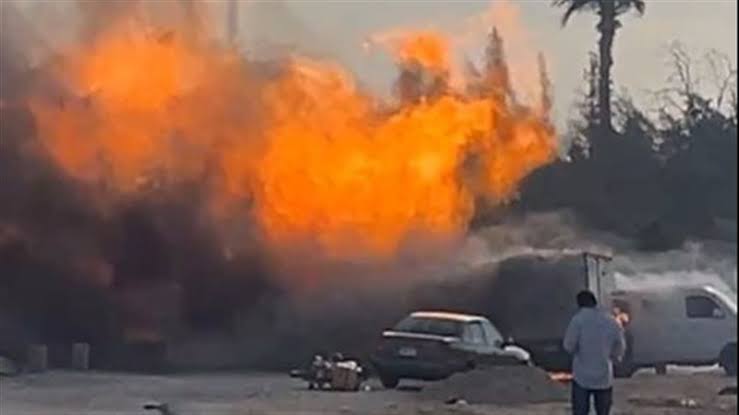 انفجار خط غاز فى أبو سلطان بالإسماعيلية