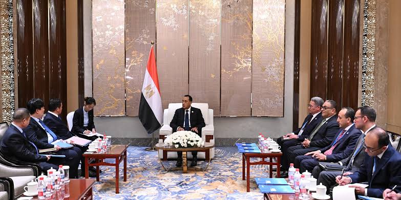 رئيس الوزراء يلتقى رئيس شركة صينية مُصنعة لمكونات محطات الطاقة الشمسية والرياح