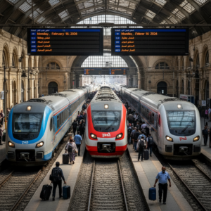مواعيد قطارات الصعيد اليوم الإثنين 16 فبراير 2026.. المكيفة والروسية وتالجو كاملة مواعيد قطارات الصعيد اليوم الإثنين 16 فبراير 2026: المكيفة والروسية وتالجو كاملة