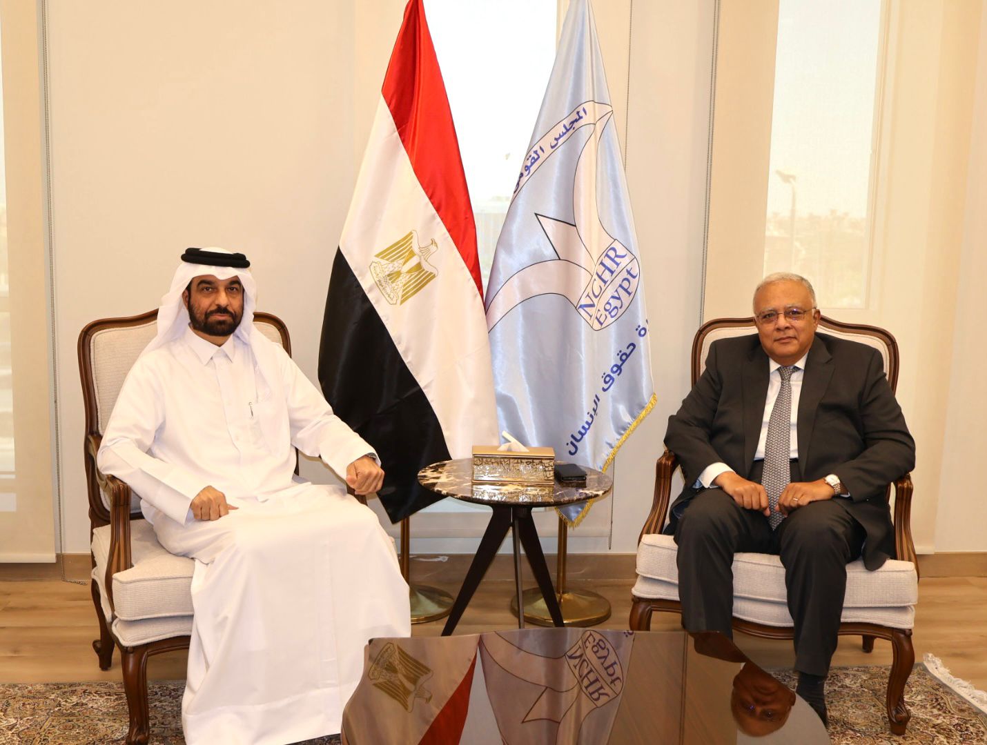 رئيس القومي لحقوق الإنسان يستقبل الأمين العام للشبكة العربية للمؤسسات الوطنية لحقوق الإنسان