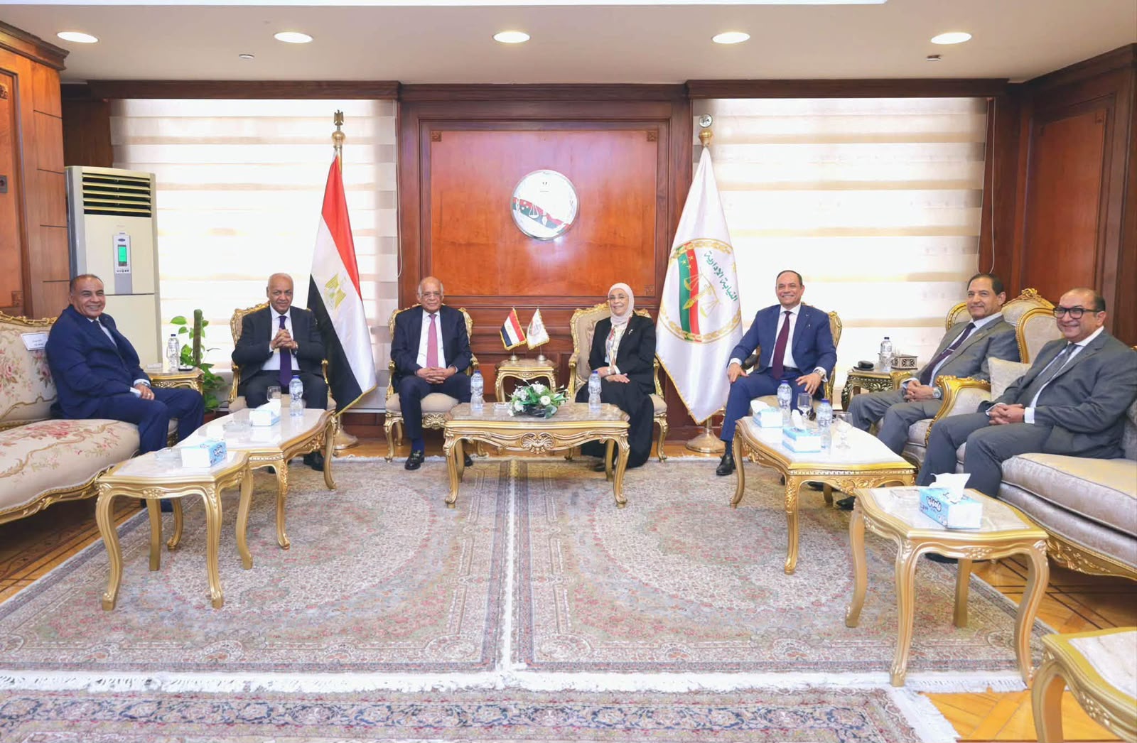 رئيس النيابة الإدارية تستقبل الدكتور علي عبد العال والوفد المرافق للتهنئة بمنصبها الجديد